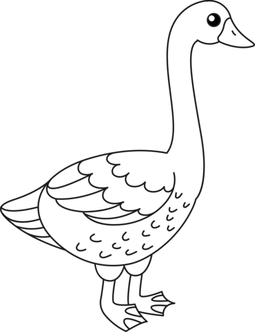 Cartoon Goose Coloring Page